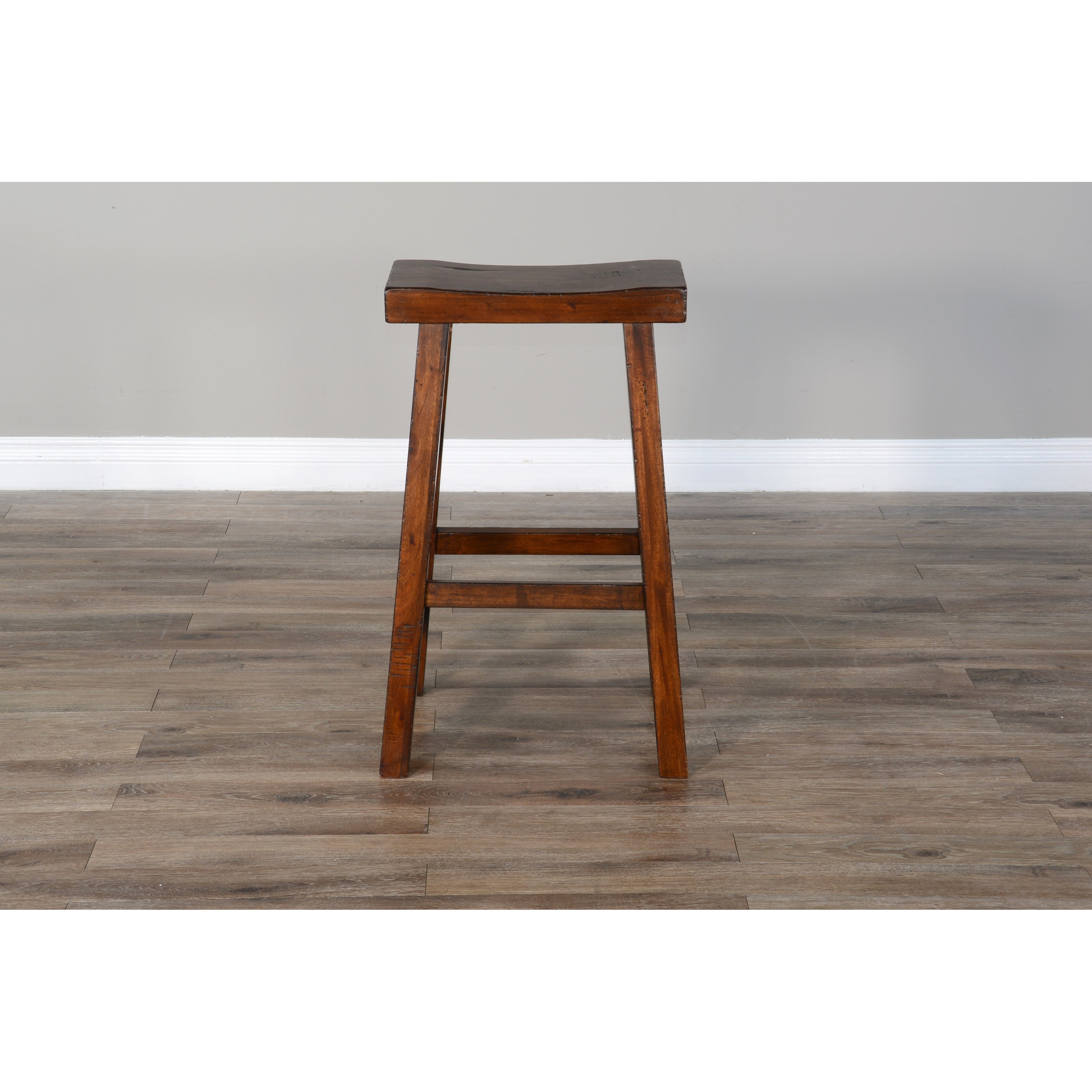 30"H Saddle Seat Stool, Wood Seat