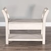 Sunny Designs 2075 SUNNY WHITE SAND ACCENT BENCH WITH | STORAGE