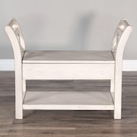 SUNNY WHITE SAND ACCENT BENCH WITH | STORAGE
