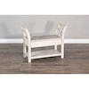 Sunny Designs 2075 SUNNY WHITE SAND ACCENT BENCH WITH | STORAGE