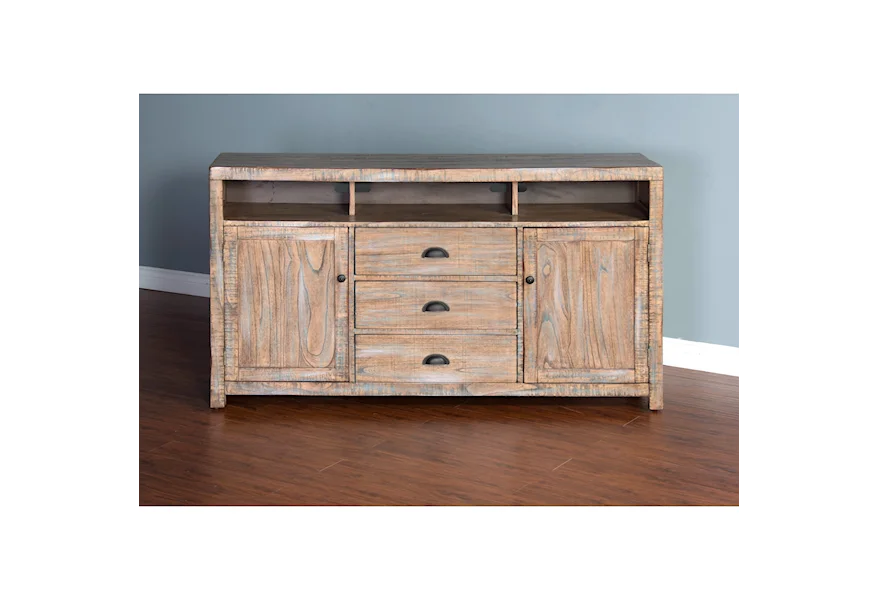 3563 66" TV Console by Sunny Designs at Home Furnishings Direct