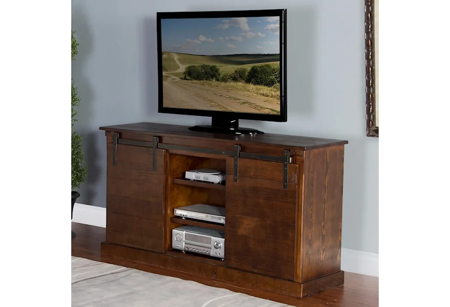 3577 65" TV Console w/ Barn Doors by Sunny Designs at Johnny Janosik