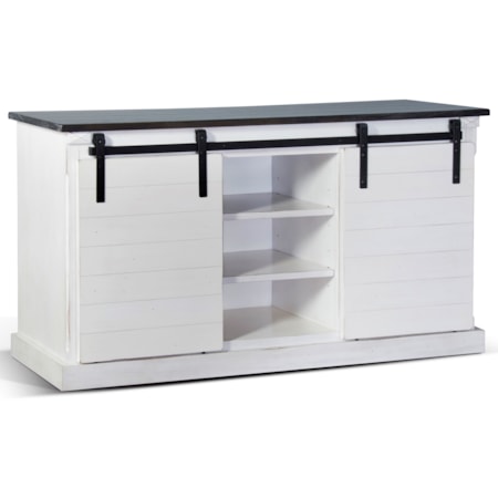 65" TV Console w/ Barn Doors