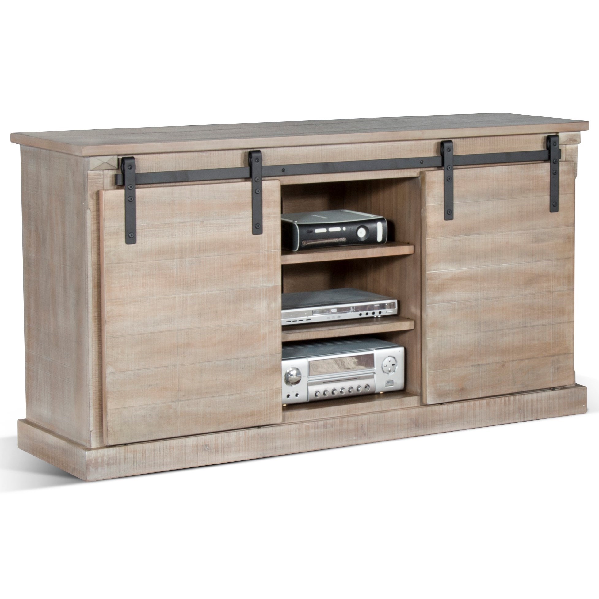 Sunny Designs 3577 65" TV Console w/ Barn Doors