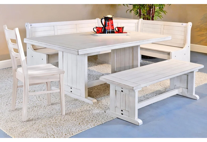 Bayside Breakfast Nook Set with Side Chair by Sunny Designs at Fashion Furniture