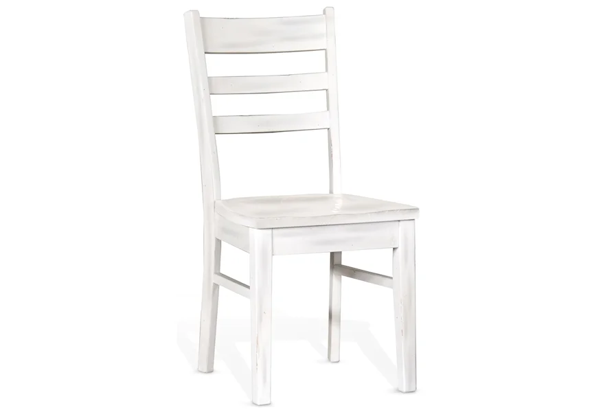 Bayside Ladderback Chair, Wood Seat by Sunny Designs at Fashion Furniture