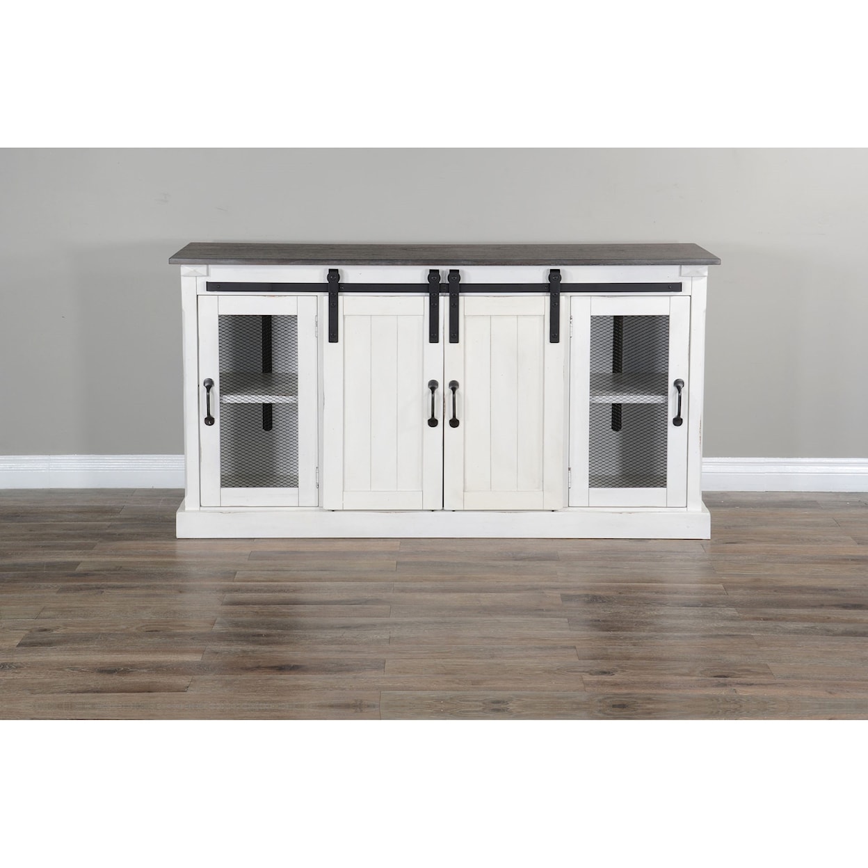 Sunny Designs Bourbon Trail Credenza Barn Door White