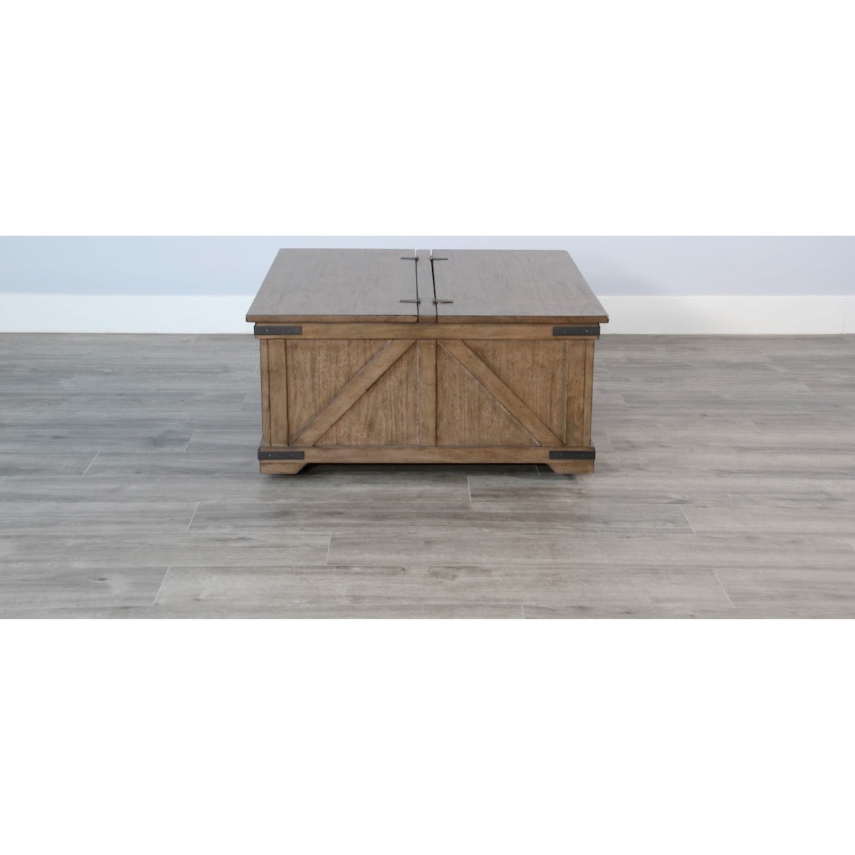 Sunny Designs Doe Valley Square Cocktail Table w/ Storage and Casters