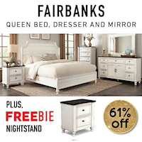 Bedroom Package includes Queen Bed, Dresser, Mirror, and Freebie Nightstand!