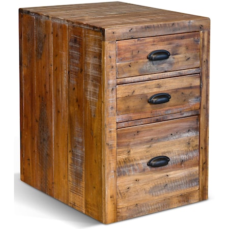 Rustic File Cabinet with 3 Drawers