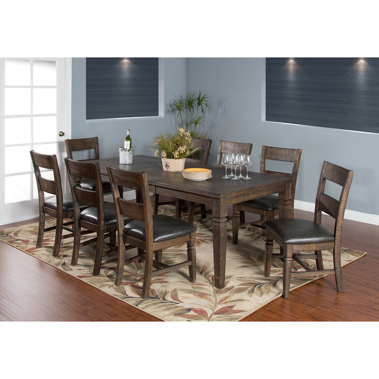 Sunny Designs Homestead Dining Table Set for Eight
