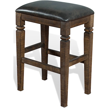 Backless Stool with Cushion Seat