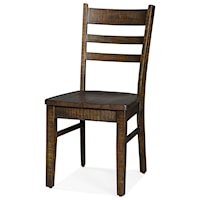 Ladderback Side Chair with Wood Seat