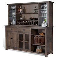 Rustic Back Bar with Wine Bottle Storage