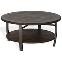 Round Coffee Table with Shelf