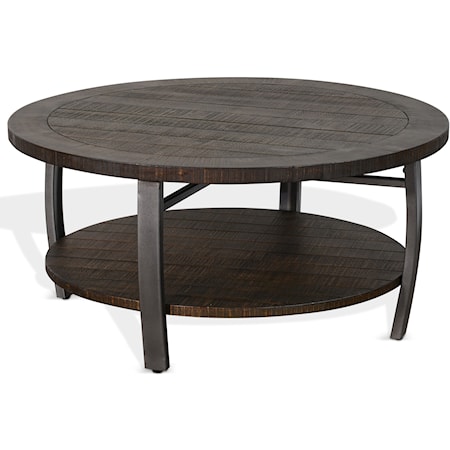 Round Coffee Table with Shelf