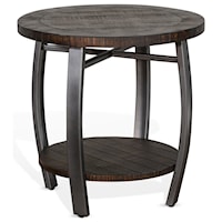 Round End Table with Shelf