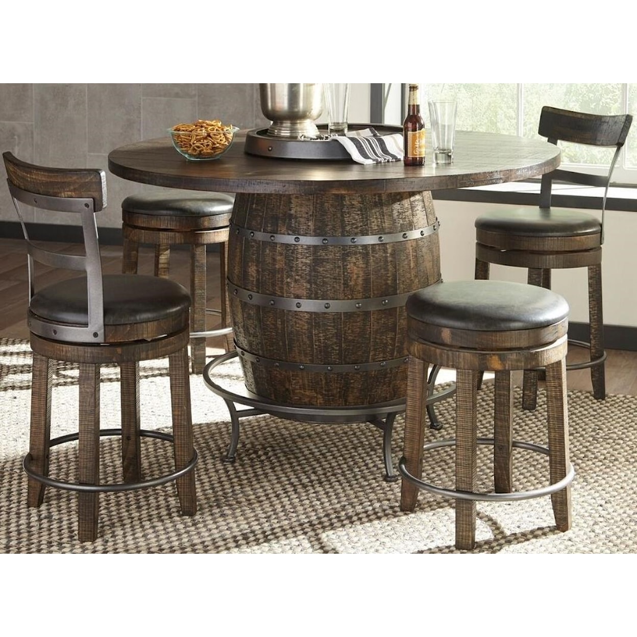 Sunny Designs Homestead 5-Piece Counter Height Pub Table Set