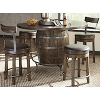 5-Piece Counter Height Pub Table Set with Lazy Susan