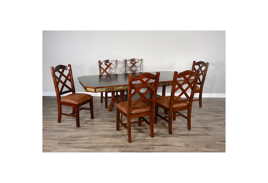 Santa Fe 2 Dining Set with 6 Side Chairs by Sunny Designs at Sparks HomeStore