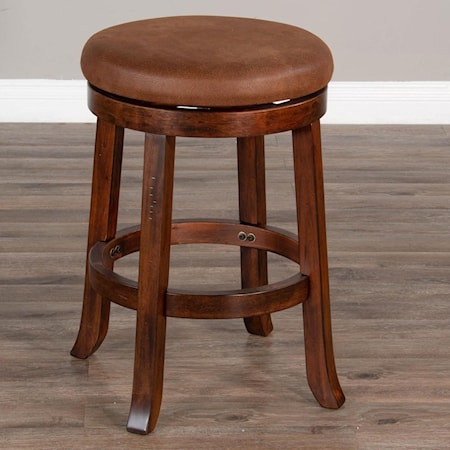 24"H Swivel Stool, Cushion Seat