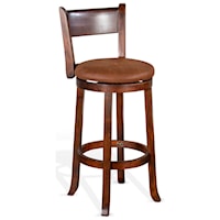 30"H Swivel Bar Stool, Cushion Seat & Back