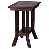 Rustic Chair Side Table Natural Slate Inlay