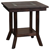 End Table with Natural Slate Inlay