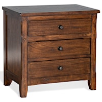 Rustic Three Drawer Nightstand