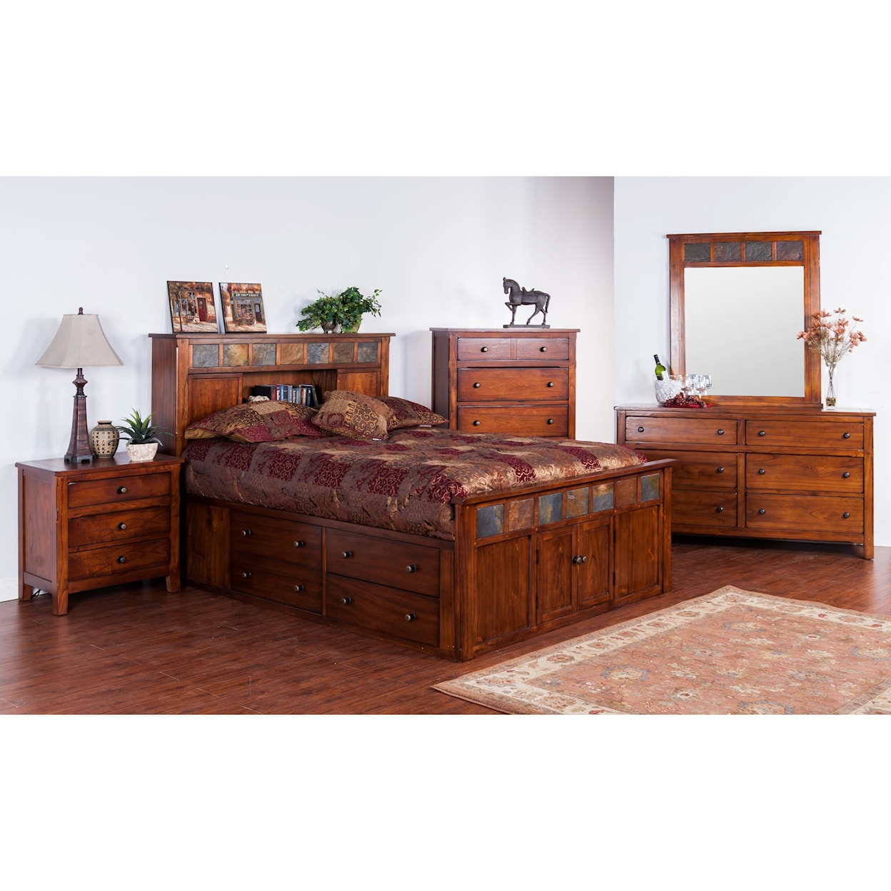 Sunny Designs Santa Fe Queen Storage Bed w/ Slate