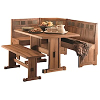 Rustic Breakfast Nook Set with Side Bench