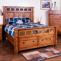 Queen Bed w/ Storage in Footboard