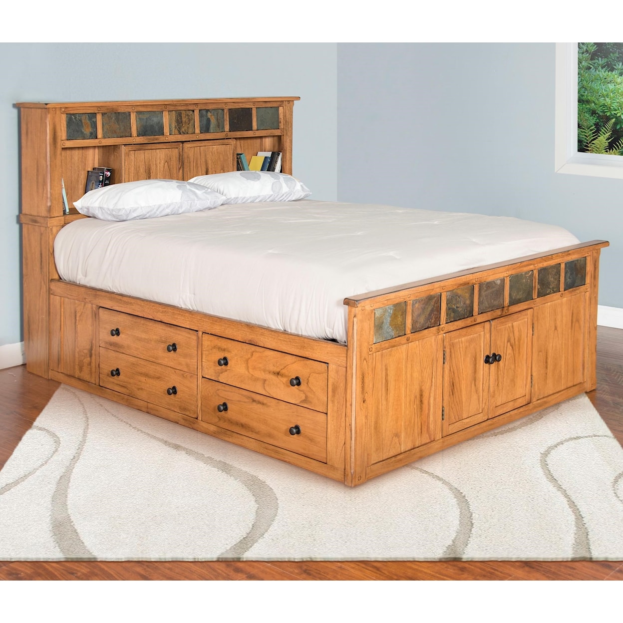 Sunny Designs Sedona King Storage Bed w/ Slate