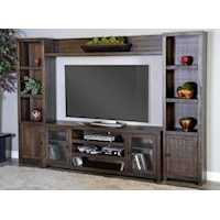 Entertainment Center with Adjustable Shelves and Wire Management