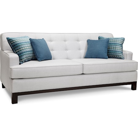 Sofa with Button-Tufted Back and 4 Pillows