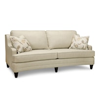 Curved Condo Sofa with Sloped Arms