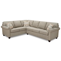 Sectional Sofa with Rolled Arms