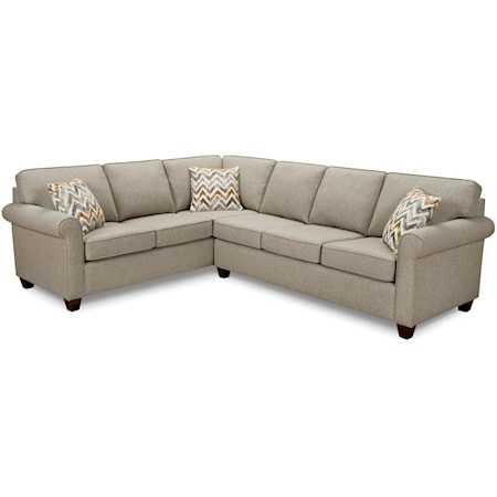 Sectional Sofa with Rolled Arms