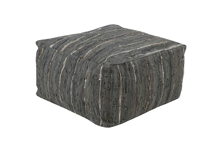 Anthracite 24 x 24 x 13 Cube Pouf by Surya at Jacksonville Furniture Mart