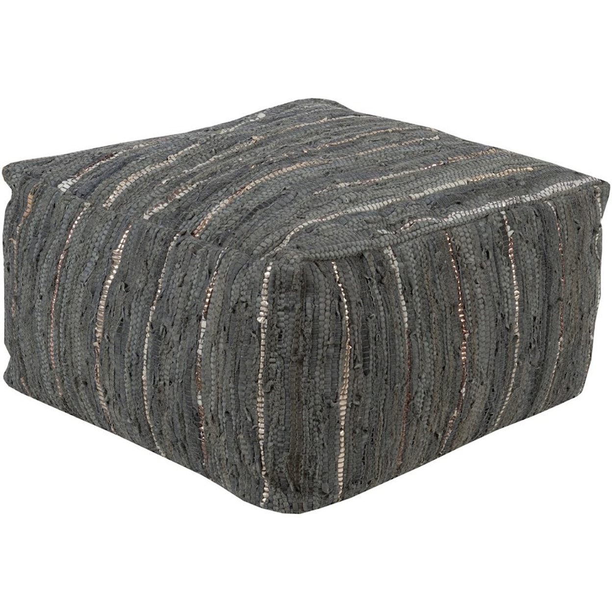 Surya Anthracite 24 x 24 x 13 Cube Pouf