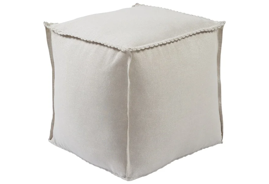 Audrey 18 x 18 x 18 Cube Pouf by Surya at Dream Home Interiors