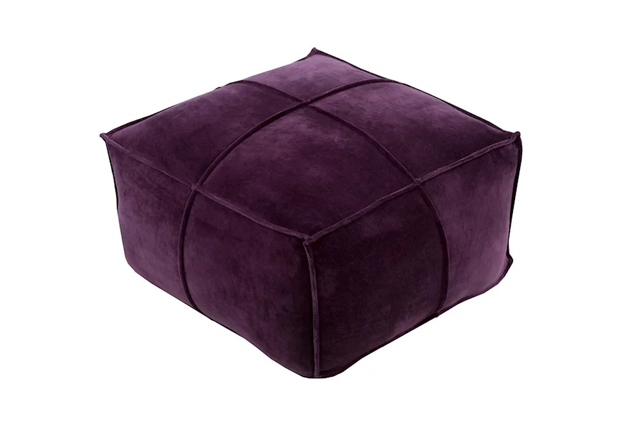 Cotton Velvet 24 x 24 x 13 Cube Pouf by Surya at Sheely's Furniture & Appliance