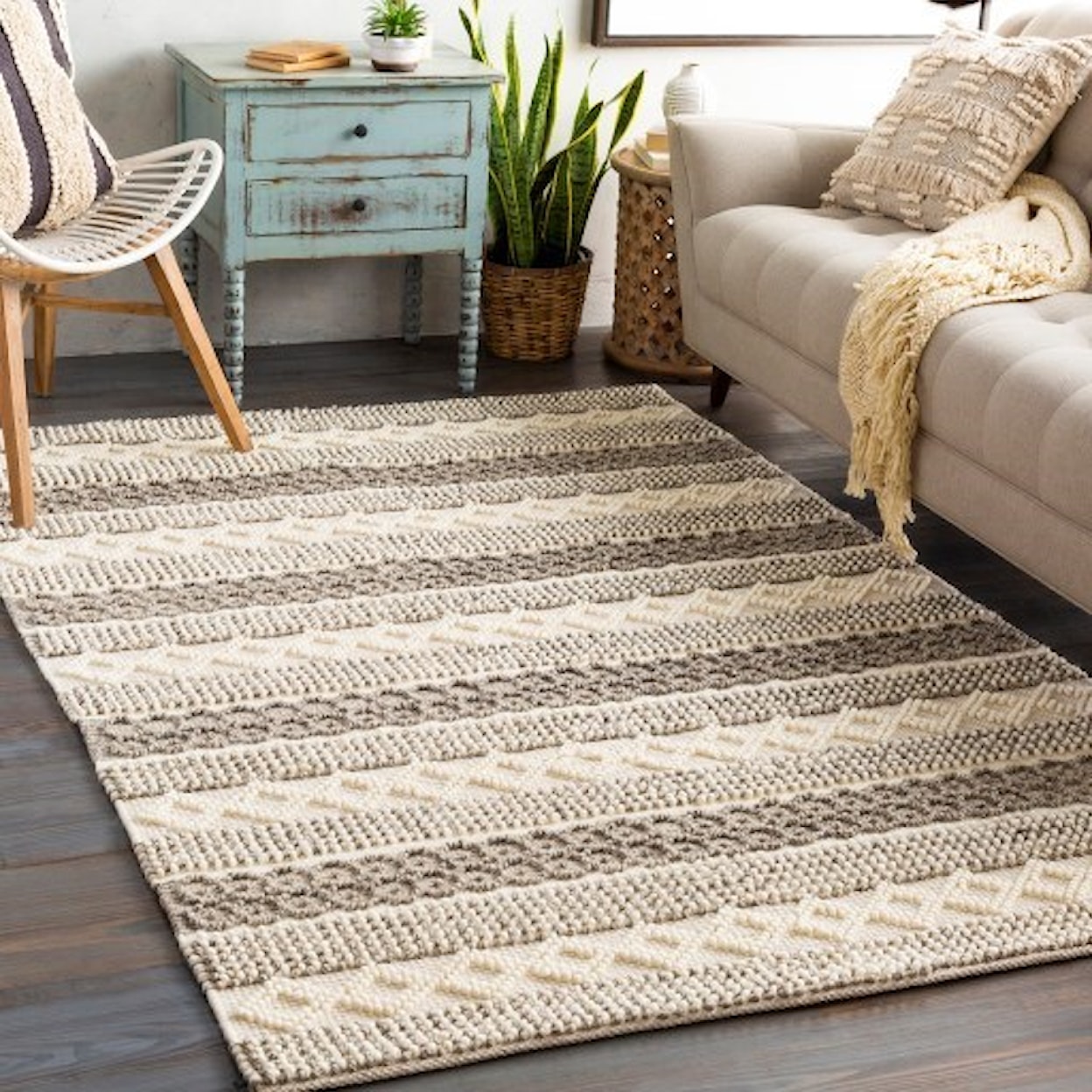 Surya Farmhouse Neutrals 5' x 7'6" Rug