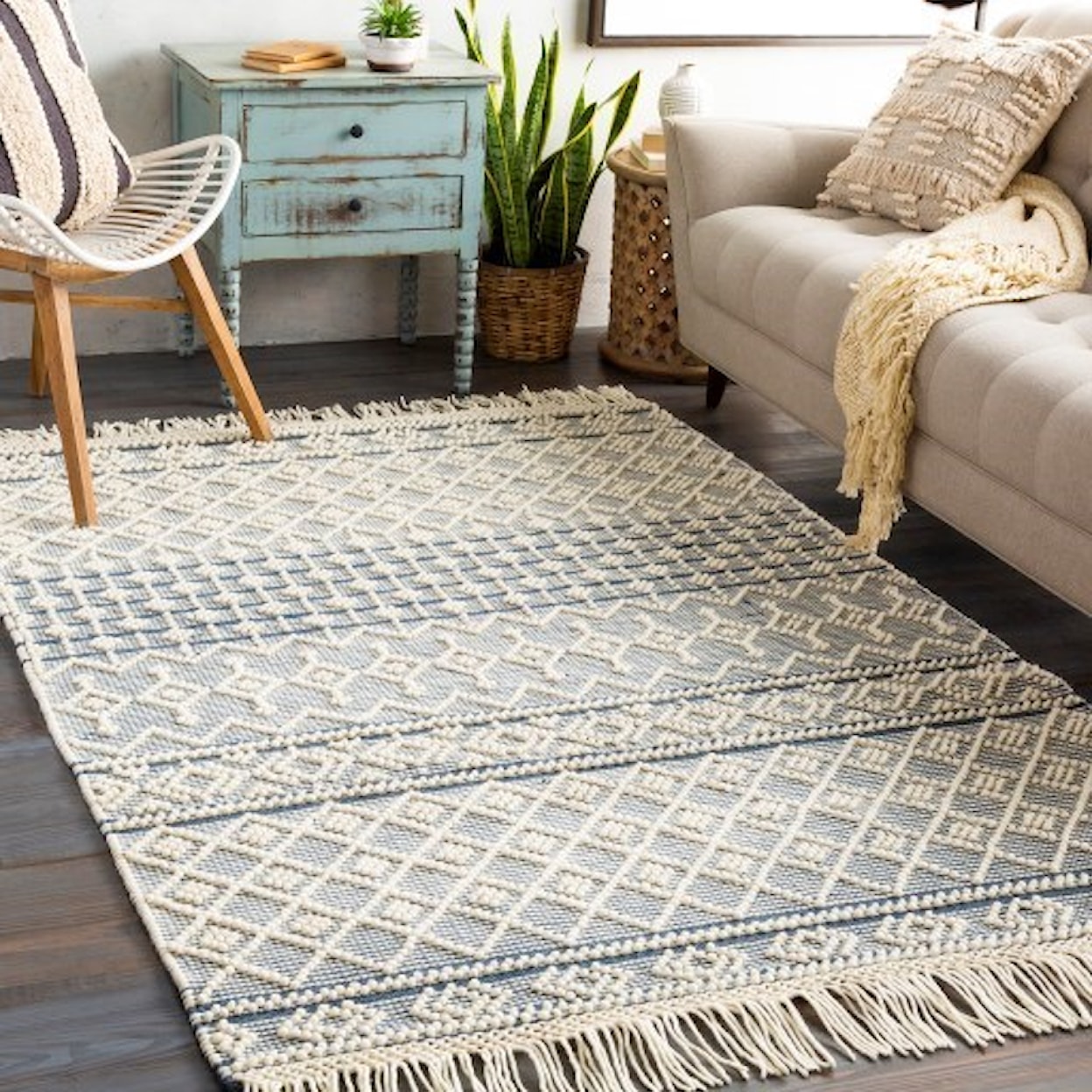 Surya Farmhouse Tassels 9' x 12' Rug