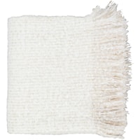 White and Beige Throw Blanket