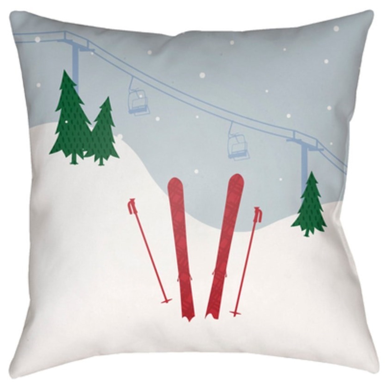Surya Set Of Skis Pillow