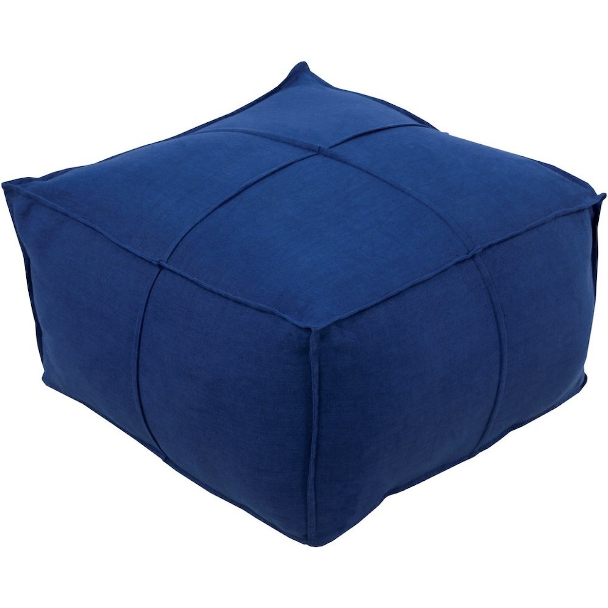 Surya Solid Linen 24 x 24 x 13 Cube Pouf