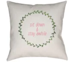 Surya Stay Awhile Pillow