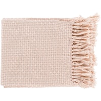 Pale Pink and White Throw Blanket