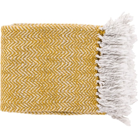 Saffron, White, and Charcoal Throw Blanket